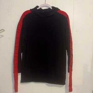Zara Black Hoodie with Red Ribbon down Arm Size Small